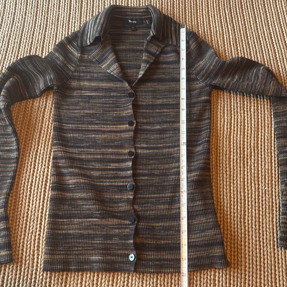 Theory slim fit polo neck button up shirt sz petite - Picture 11 of 13